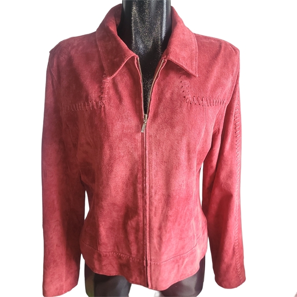Scotts Suede Red Washable Suede Jacket XL - Picture 1 of 7